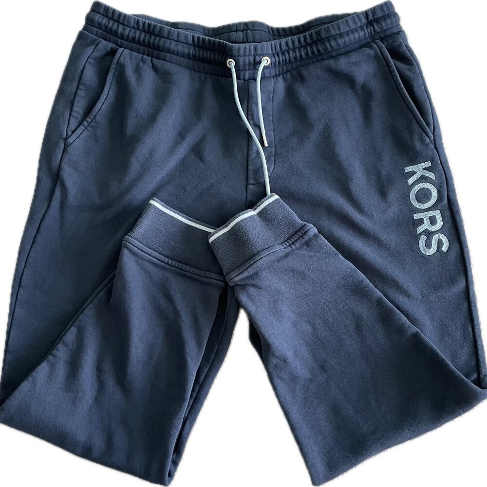 Michael Kors KORS Men’s Jogger Sweatpants Navy Blue Drawstring XL